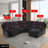 191" Gray & Black Chenille Fabric Functional Living Room 6-Piece Recliner Sectional Sofa Set