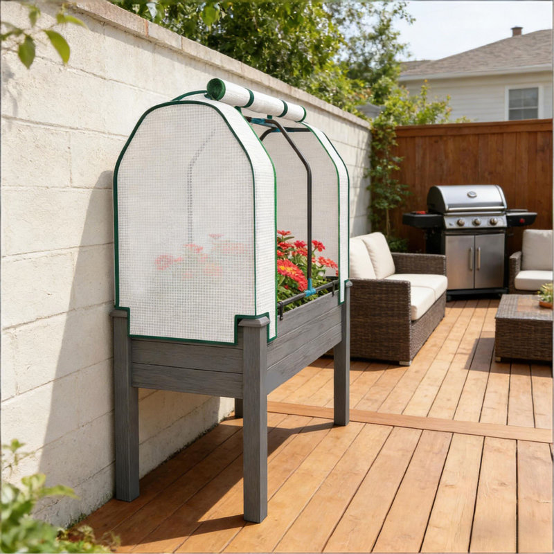 Outdoor Planter Box,Raised Garden Bed, Gris foncé