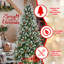 Arbre de Noël 9 pi avec branches enneigées, baies rouges, pommes de pin, conception à charnières et support en métal robuste-2135694859-2135694857
