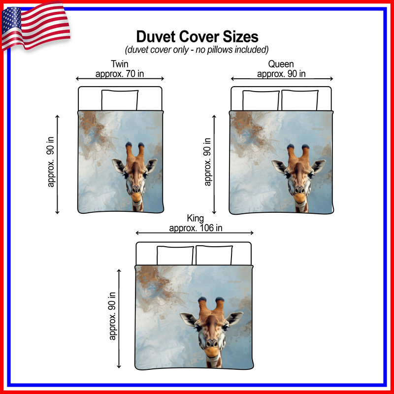 Giraffe Portrait Abstract Duvet Covers, Twin