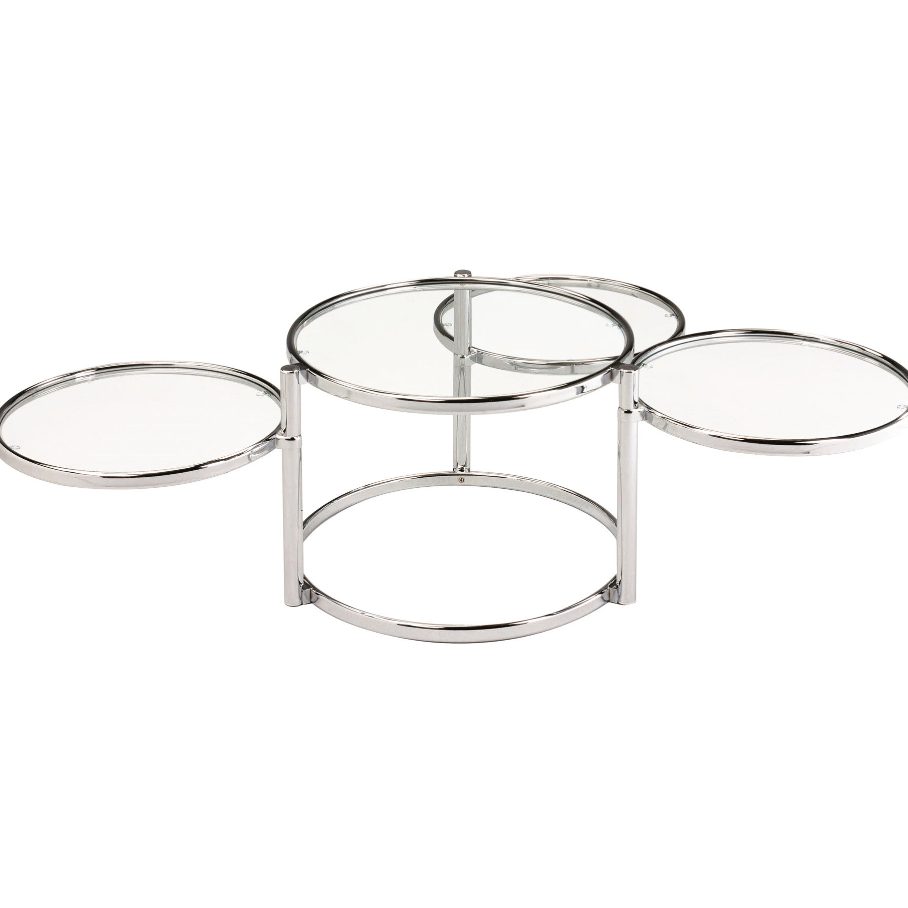 George Oliver Clear Glass Nesting Coffee Table In , Modern Style For ...