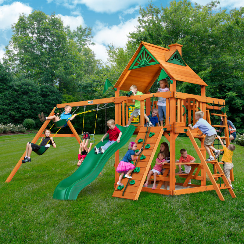 Navigator Swing Set with Wood Roof, No, Tongue and Groove Wood Roof