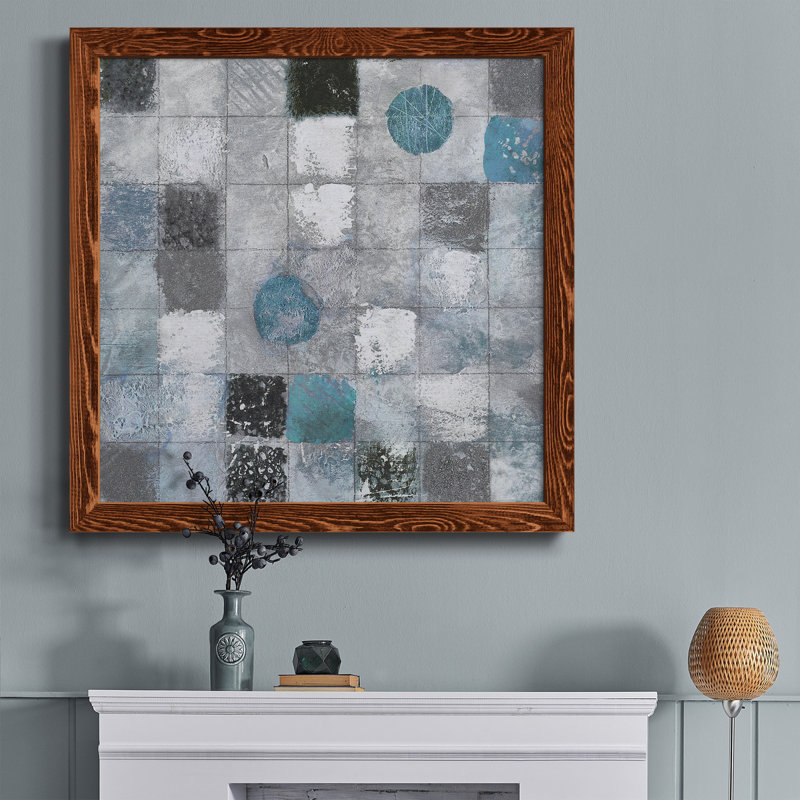 Papillon sur bleu - Reproduction d'art sur toile encadrée, H 31,5 po x l 31,5 po x P 1,5 po, Cadre en érable