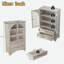 Armoire de rangement vitrée avec 2 tiroirs et tablettes réglables-608714252
