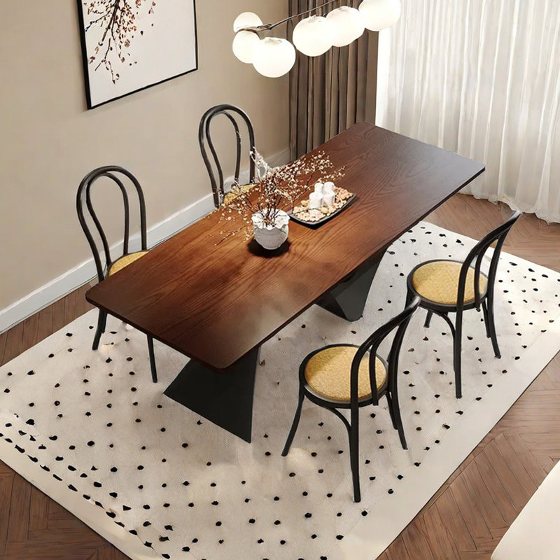 Table de salle à manger en bois massif de style rétro, H 29,53 po x L 70,87 po x l 31,5 po