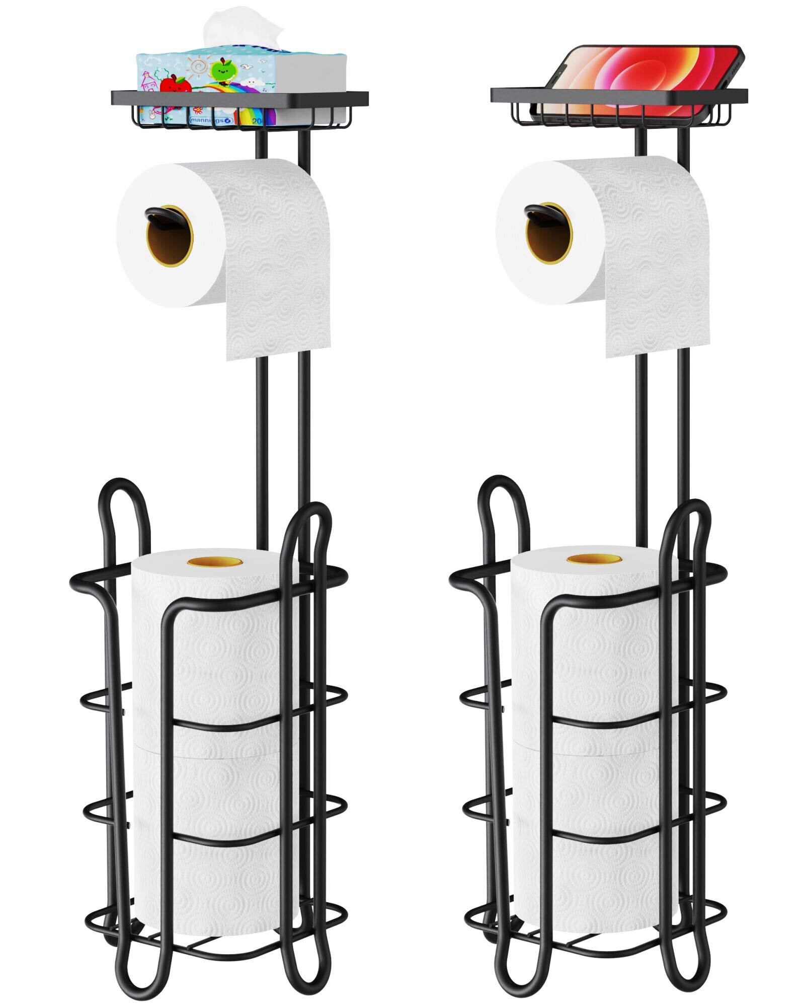  SunnyPoint Classic Bathroom Free Standing Toilet Tissue Paper  Roll Holder Stand : Tools & Home Improvement