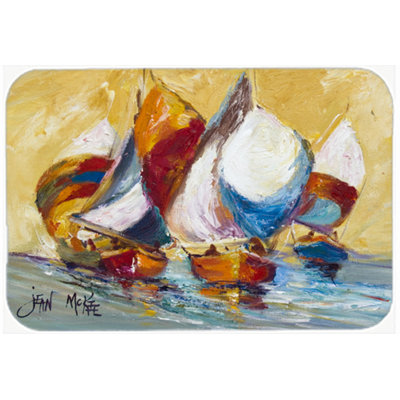 Caroline's Treasures Boat Race Glass Cutting Board