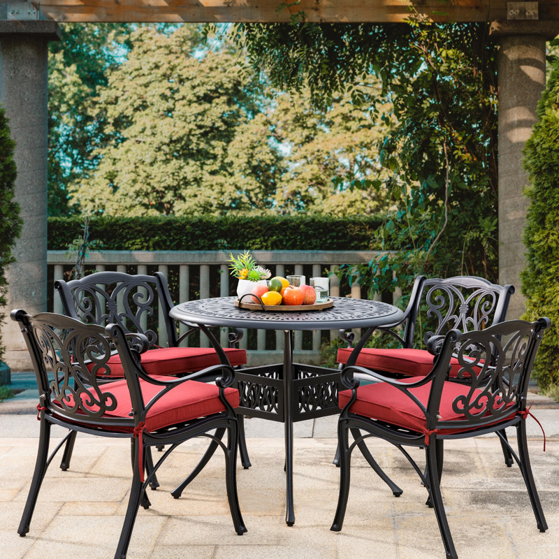 Ensemble bistro 36 po avec coussins Fowles, Rouge