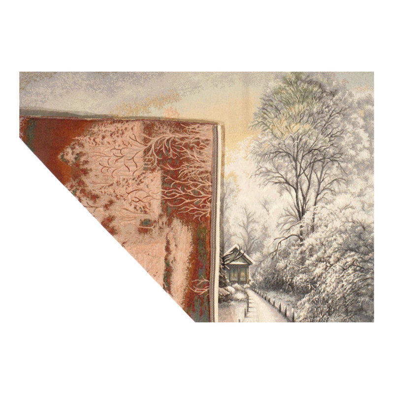 Tapisserie en coton avec paysage de neige