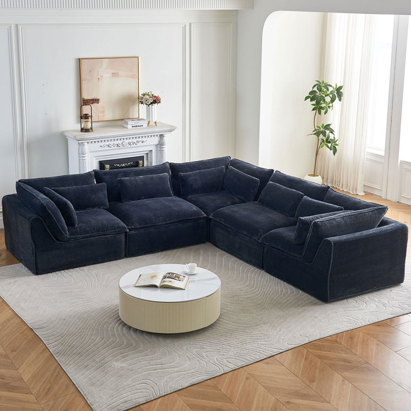 Canapé modulaire en forme de nuage 118 pièces L 118,1 po, Dark Gray Fabric