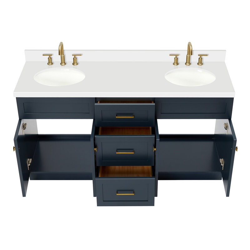 Ensemble de meuble-lavabo double 73 po Abell, Bleu minuit, 67"
