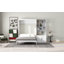 Lit escamotable double / double avec plusieurs tablettes de rangement et une armoire, blanc