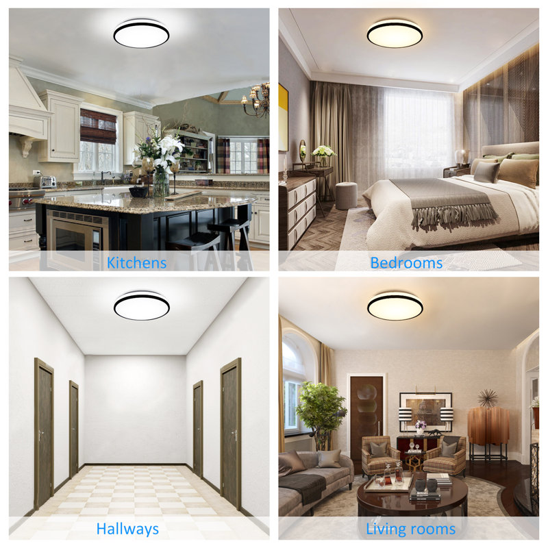 Friedrike LED Flush Mount Ceiling Light - 3000K/4000K/5000K 3CCT Selectable, Dimmable, Memory Function, ETL Certified
