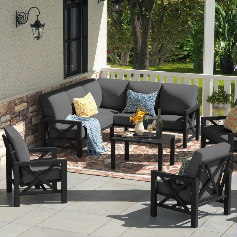 Outdoor 6.5'' Seat / Back Cushion, Dark Gray