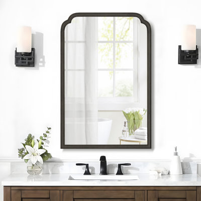 Ancalin Solid Wood Arched Wall Mirror