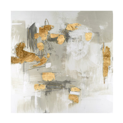 Art mural sur toile tendue - "Taupe Shimmer I" de June Erica Vess pour décoration de salon, de chambre à coucher ou de bureau - 14 x 14