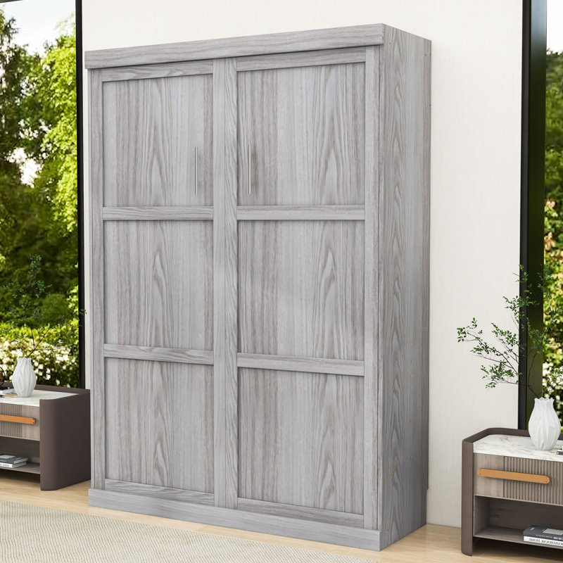 Lit escamotable peu encombrant avec armoire intégrée, Double