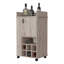Chariot-bar 1 porte avec porte-bouteilles et roulettes Allandale - gris clair-132975006