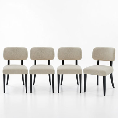 Wooden Dining Chairs, Modern Fabric Upholstered Kitchen Chairs, For Kitchen Dining Room