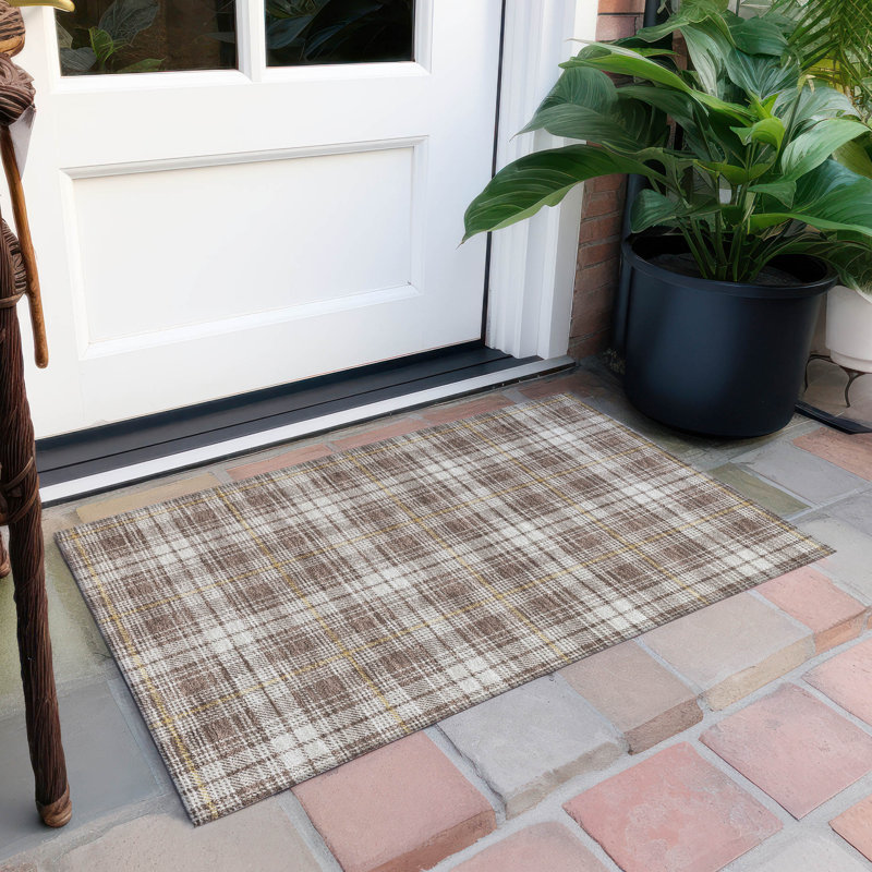  Machine Washable Indoor/Outdoor Chayden ACN993 Beige Rug, Rectangle 1'8" x 2'6"