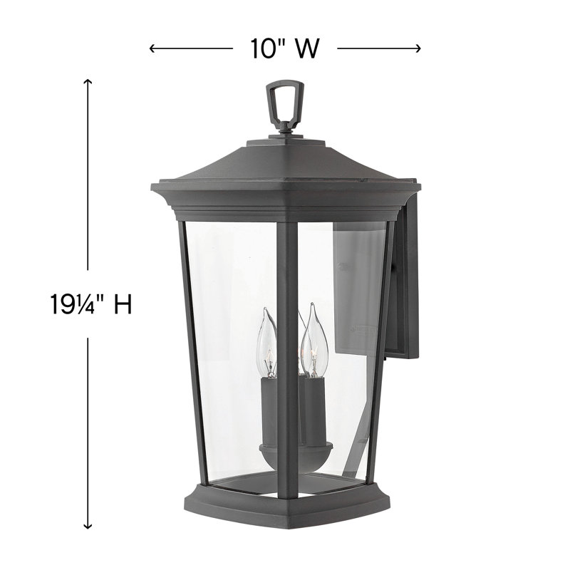 Bromley 3-Light Outdoor Wall Lantern, Museum Black