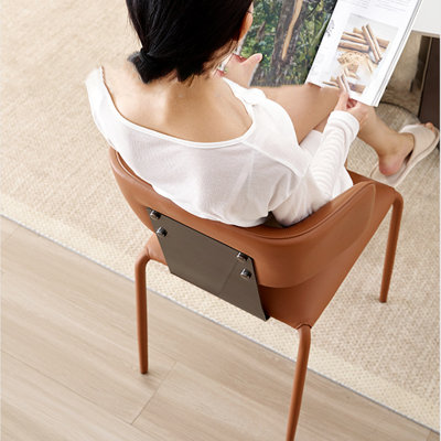 Ensemble de 2 chaises d'appoint orange et noir