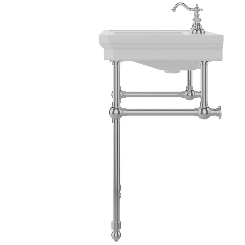 Barclay 21'' Vitreous China Rectangular Bathroom Sink with Overflow, White/Polished Brass