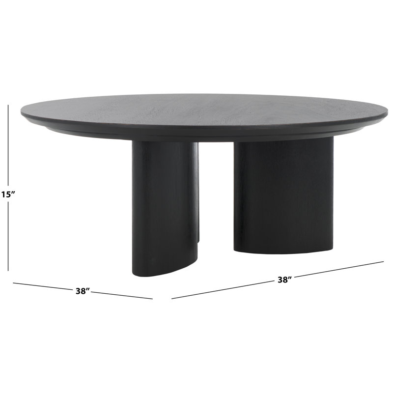 Barnard Round Wood Coffee Table, Black