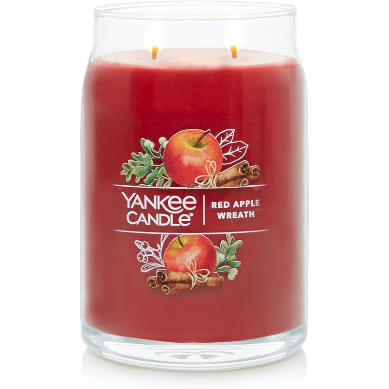 Red Apple Wreath Scented Jar Candle