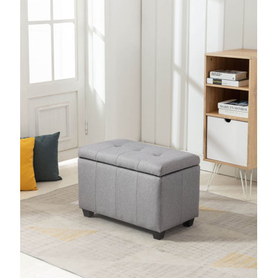 Banc de rangement rembourré en tissu Bacca