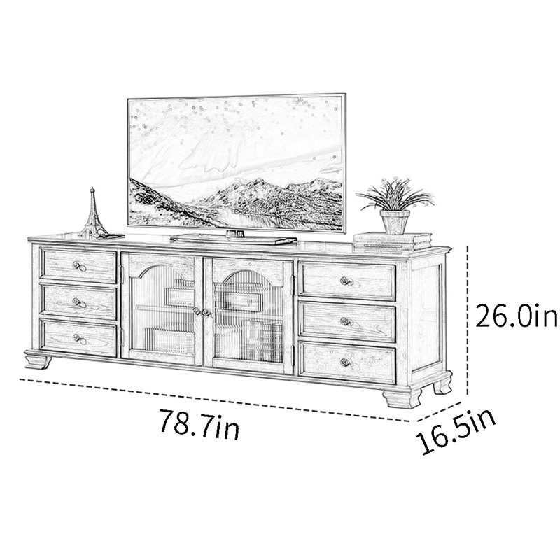 Meuble télé American, 78.7"