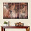 «World Map Wooden Landmark World Map», reproduction sur toile 3 pièces par Vintage Charm Collective-93057762