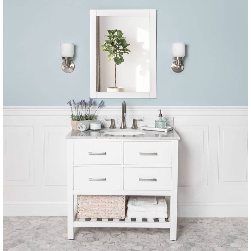 Meadowbrook 35'' Single Bathroom Vanity Base Only, White