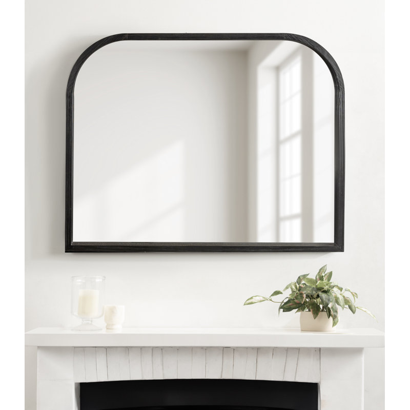Wooden Arched Bathroom Mirror, Black