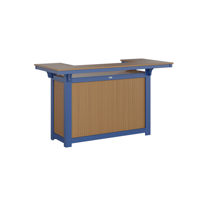 Berlin Gardens Outdoor Island, Natural Teak, Pacific Blue