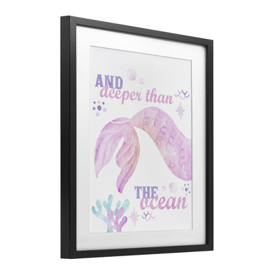 «Deeper Than The Ocean», reproduction sous verre encadrée, conception de Kim Allen