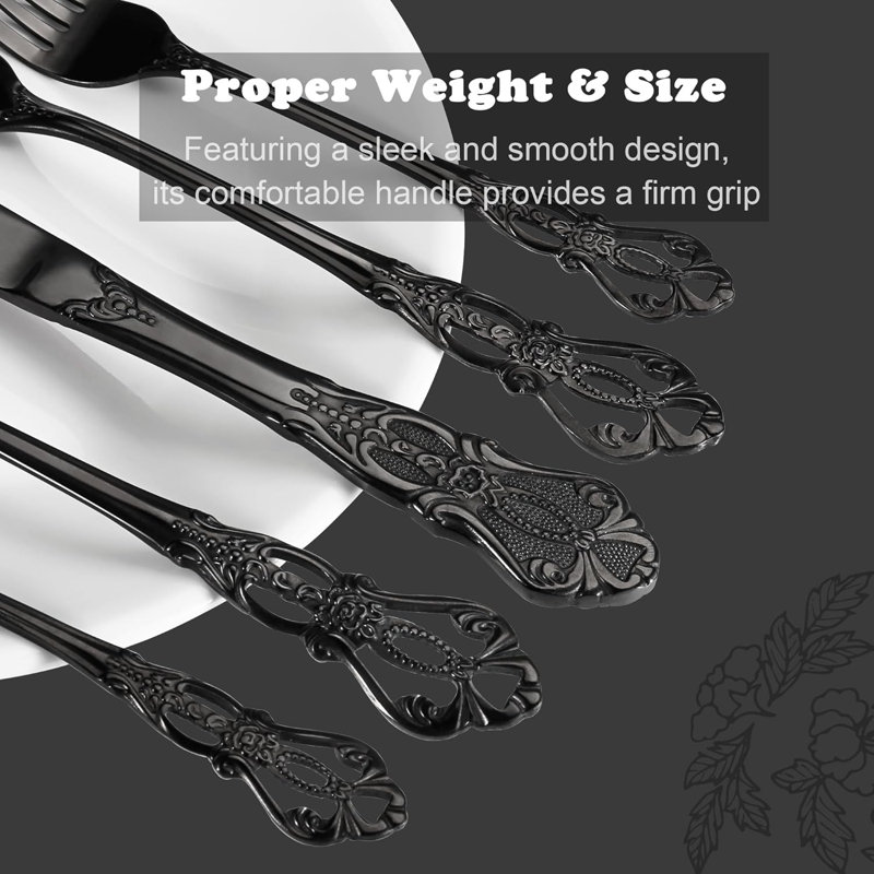 Black Silverware Set