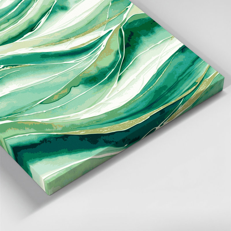 Art nautique vert sur toile vert nautique, H 12 po x l 12 po