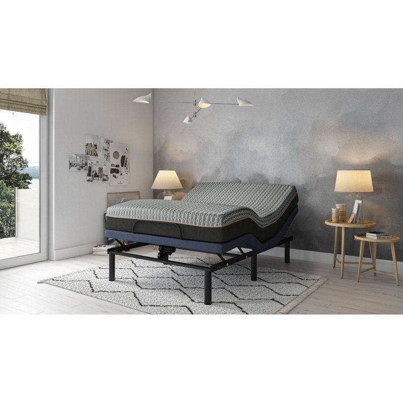 Lit simple réglable TG2500 Bt2500 - Positions réglables, télécommande sans fil, position mémoire programmable, fonction tête et pied, massage du corps, lampe de poche polyvalente, télécommande d'une capacité de 850 lb,