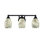 Paramount 3 Light Bath Bar Shown In Matte Black Finish With 5" Natural Fusion Glass