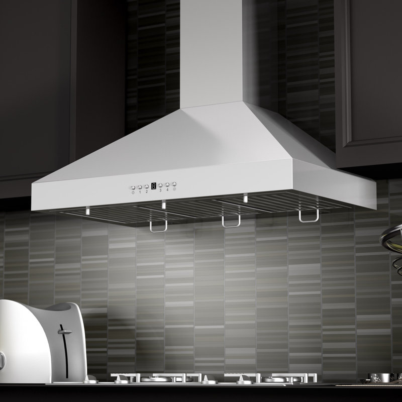 42" KL3 400 CFM Convertible Wall Mount Range Hood in Brushed Stainless Steel