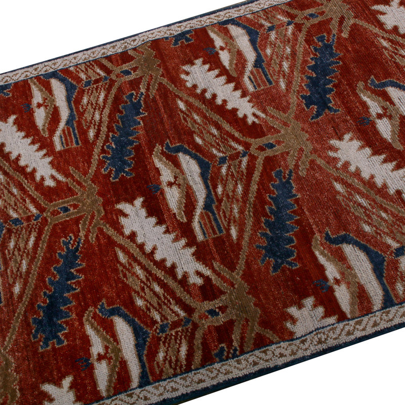 Burano Hand Knotted Wool Geometric Area Rug, Runner 2'6" x 10'