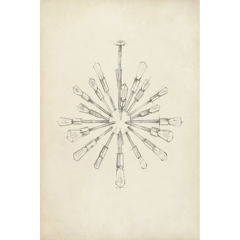 Mid Century Chandelier III 1 Piece Wrapped Canvas Wall Art, 91cm H x 61cm W
