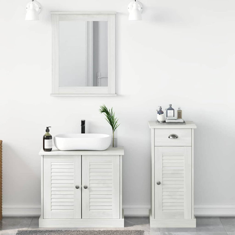 Bathroom Furniture Set With Drawer 3 Pcs 37 X 34 X 80 Cm, White