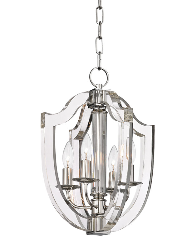 Arietta 4 - Light Chandelier, Polished Nickel, 22" H X 16.5" W X 16.5" D