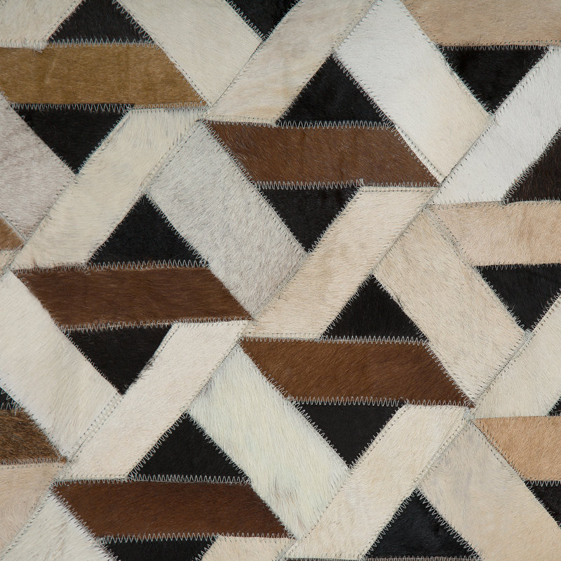Brodnax Geometric Leather Area Rug, Rectangle 160 x 230cm