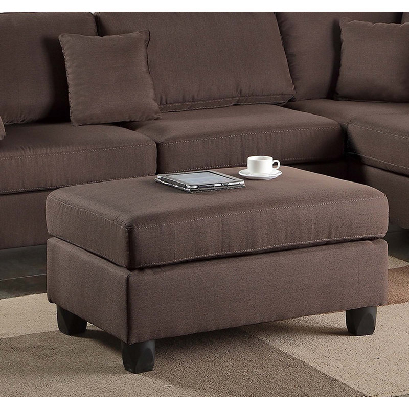 Arkwright 3 - Piece Upholstered Sectional, Chocolate Linen Blend