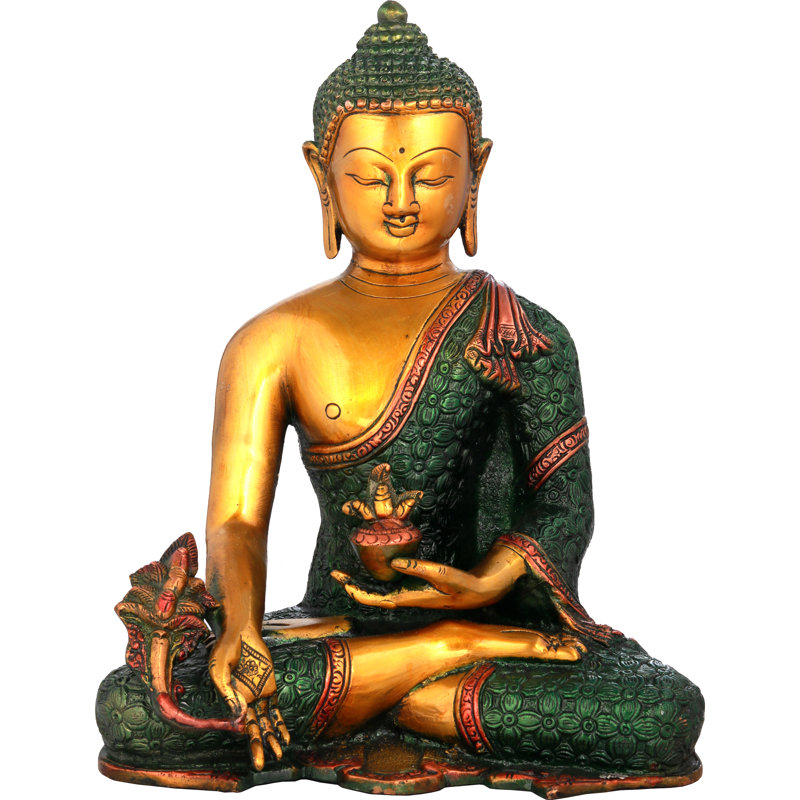 Statue Morea Bhaishajyaguri, Or / vert / rouge