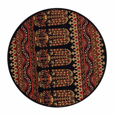 Meenakshi Adena Bohemian Floral Geometric Tribal Power-Loomed Area Rug