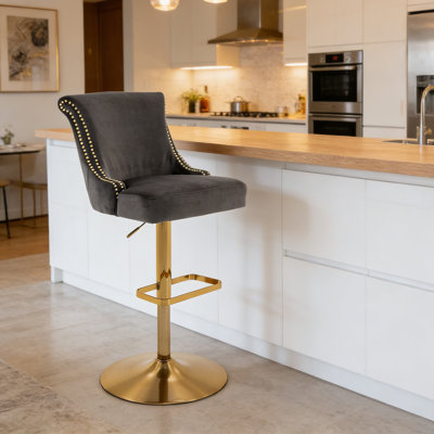 Tabouret de bar Juddson, tabourets de bar pivotants à haut dossier, chaises de bar pour comptoir de bar de café-restaurant